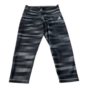 Adidas Womens Size Small Climalite Athletic Capri Leggings Gray Yoga Workout Gym